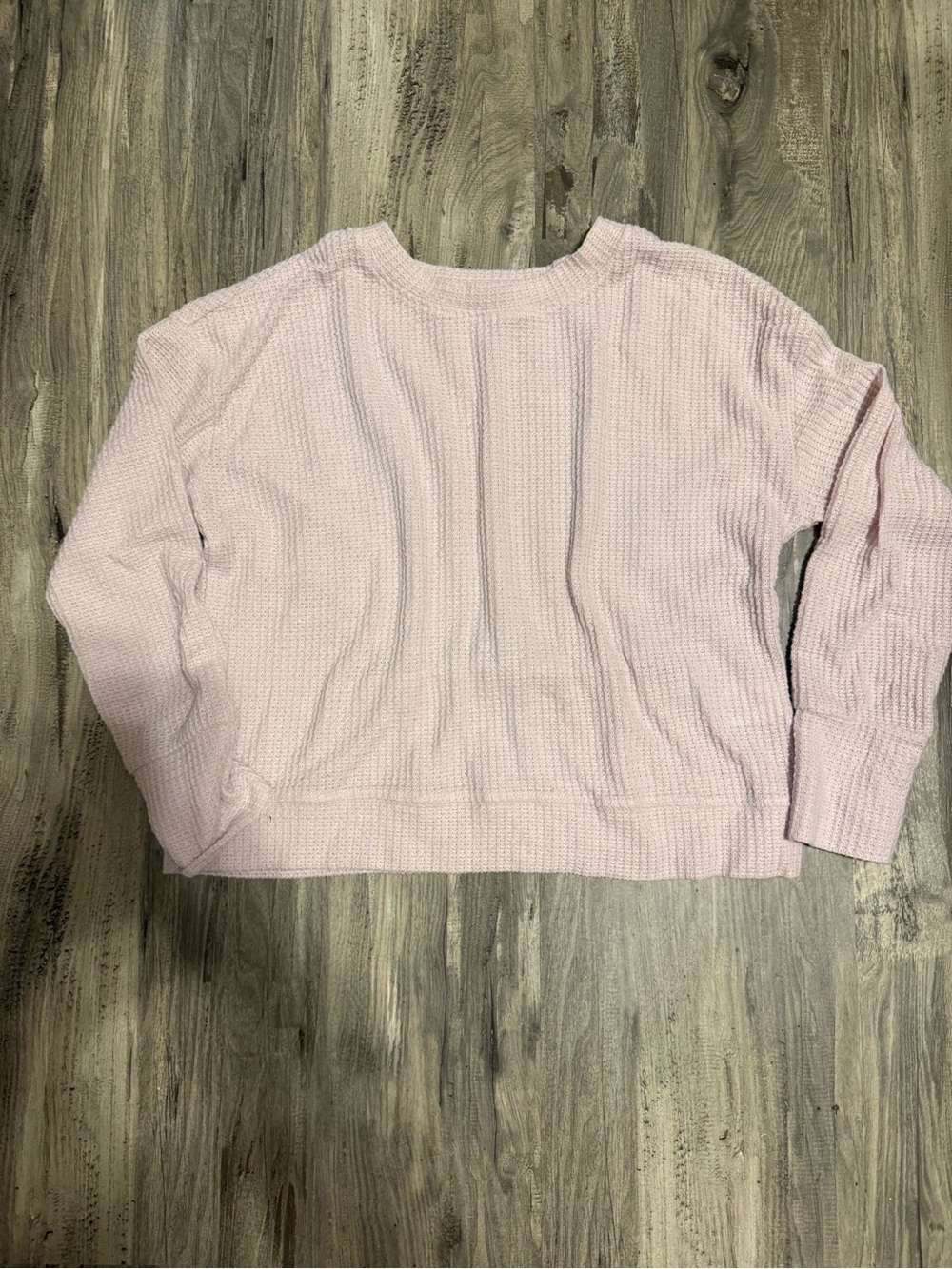 Olive & Oak Pale Pink Waffle Knit Crewneck Sweater